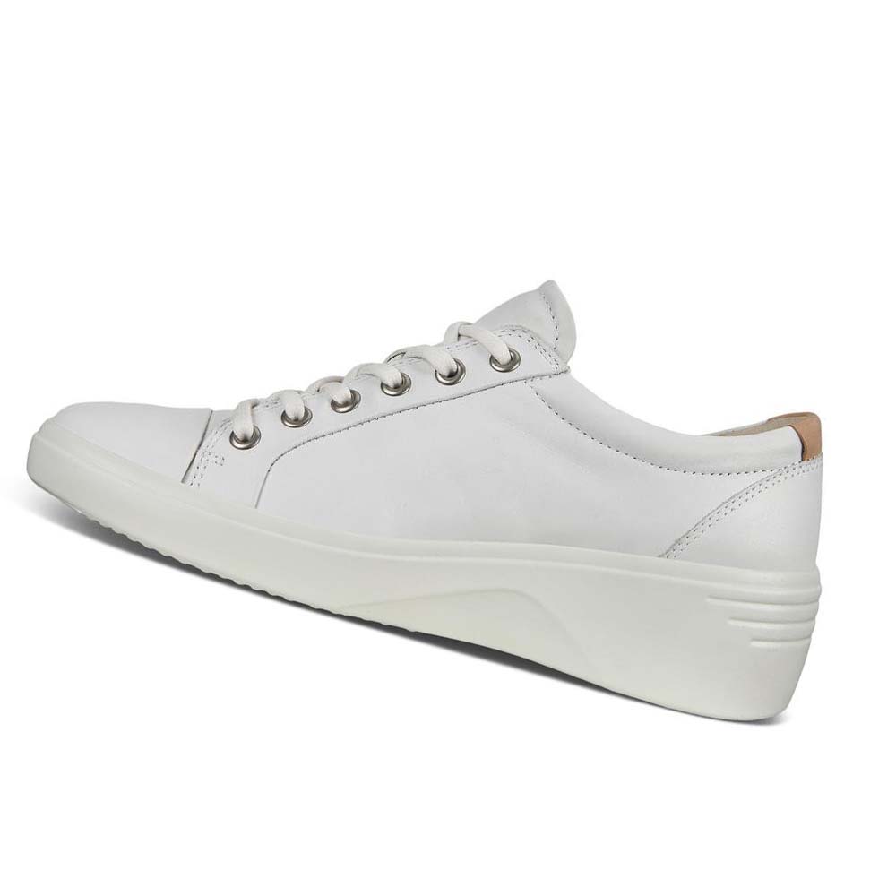 Women's Ecco Soft 7 Wedge Sneakers White | Canada 247MQZ